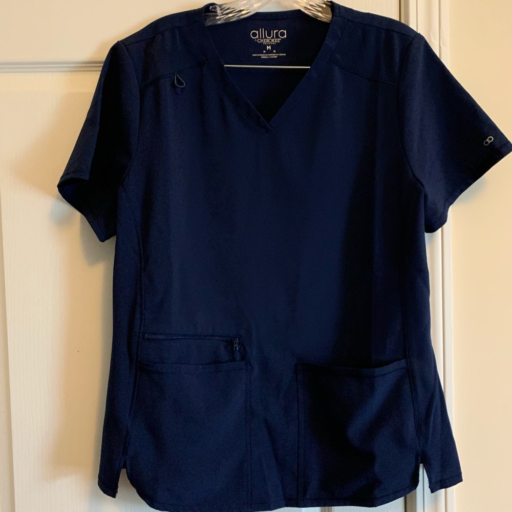 Allura by Cherokee navy blue scrub set.